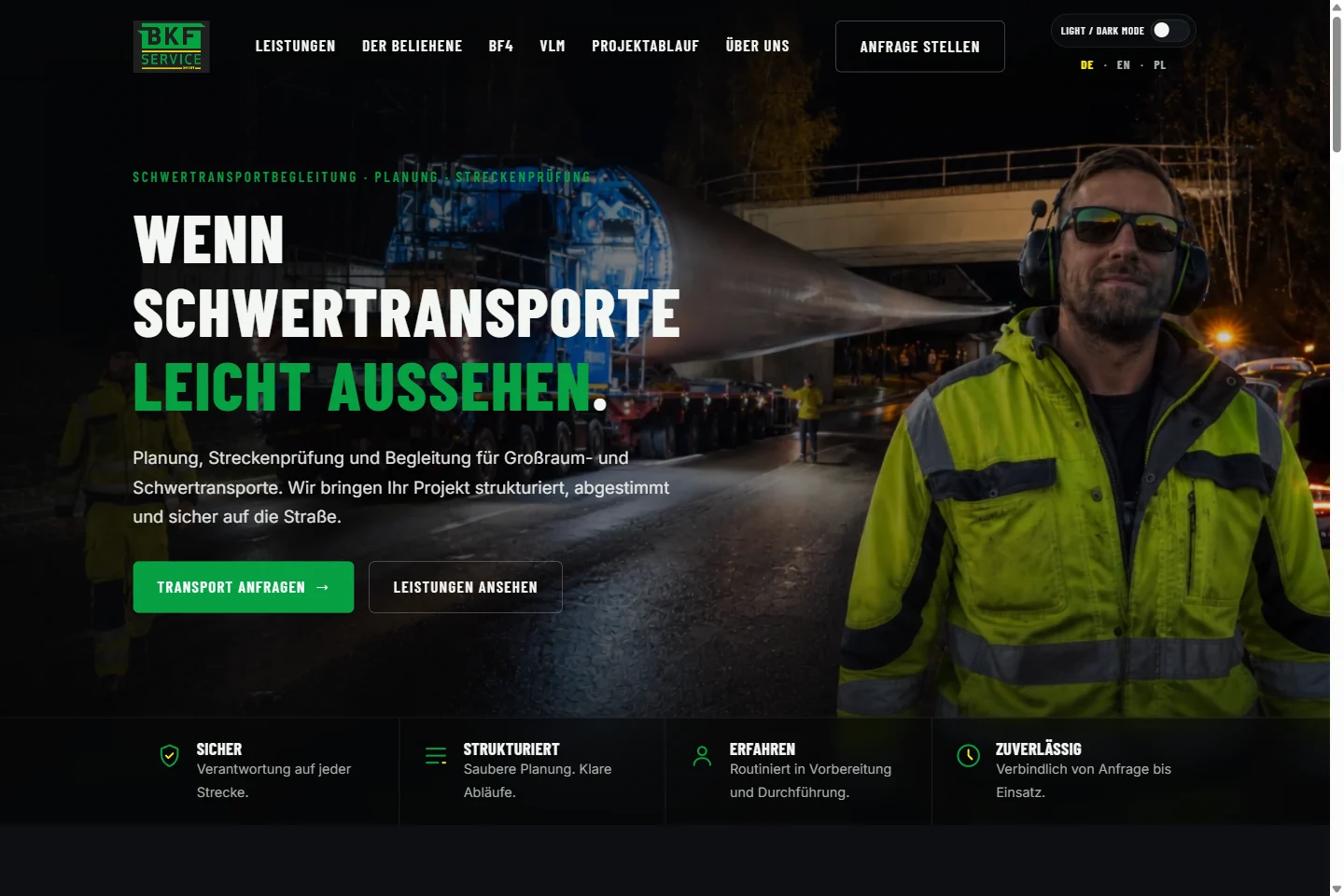Website von BKF Service GmbH