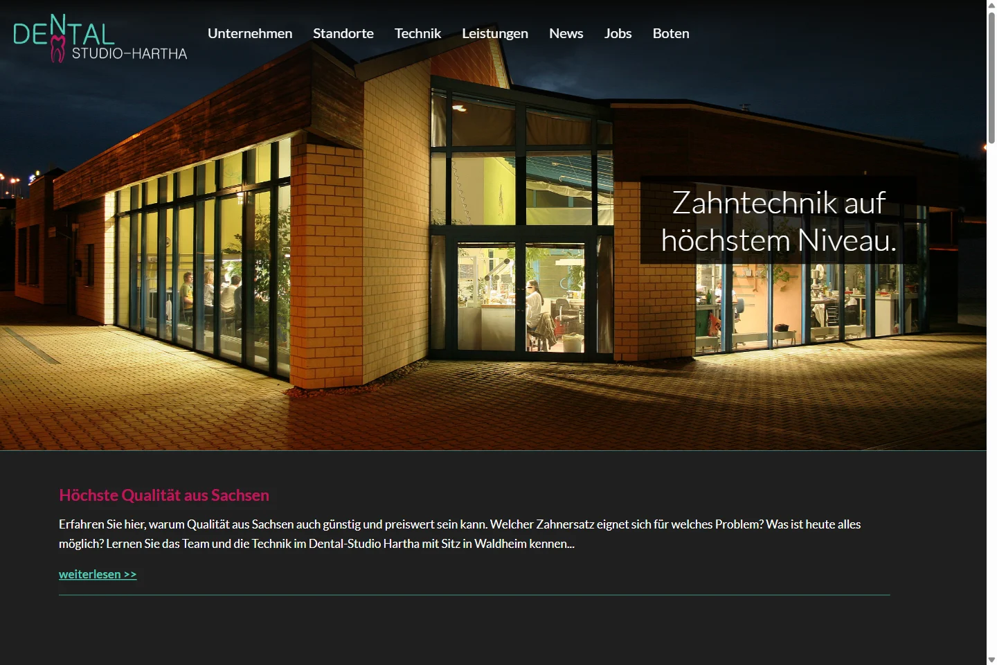 Website von Dental-Studio Hartha