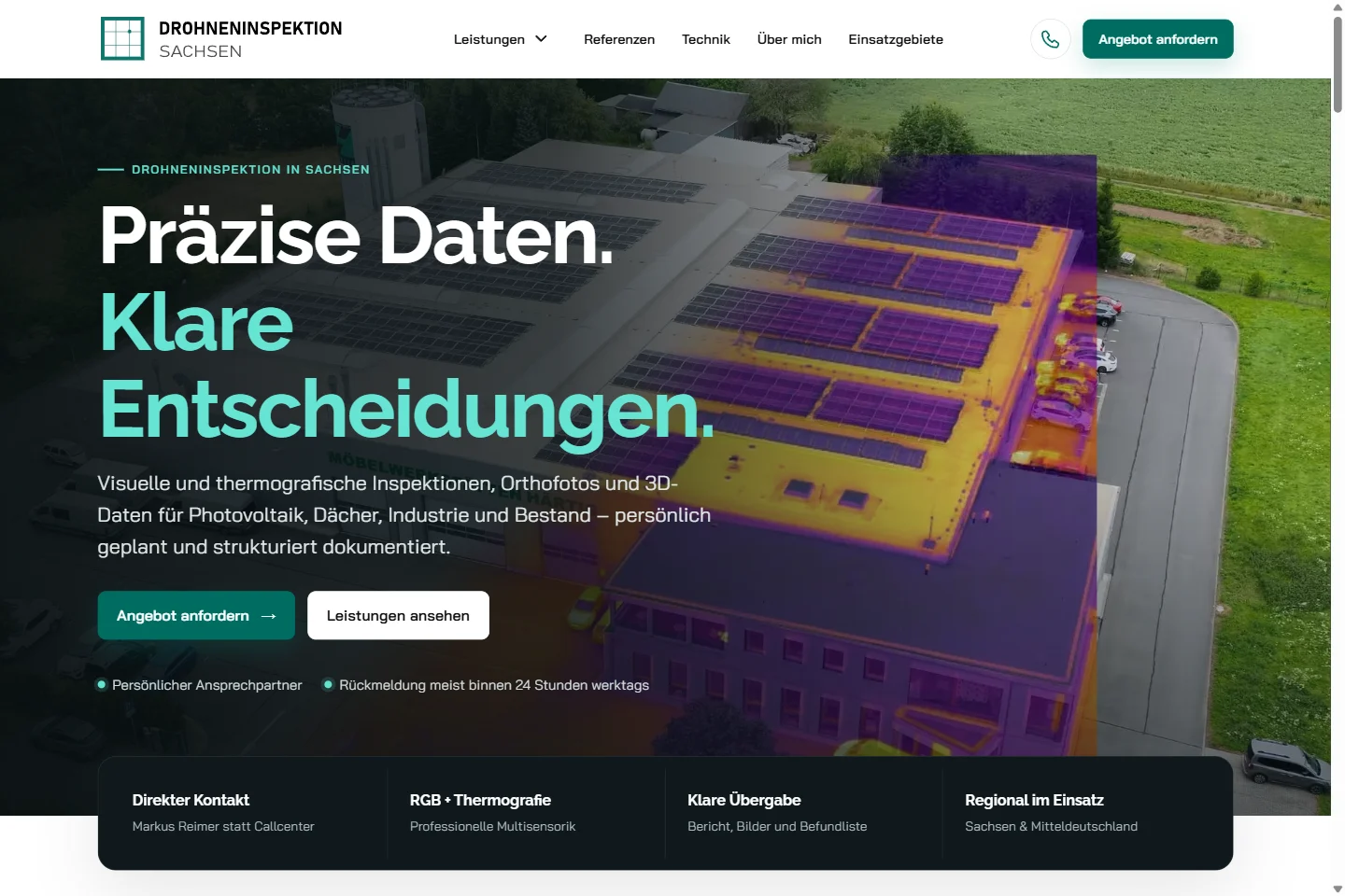 Website von Drohneninspektion Sachsen