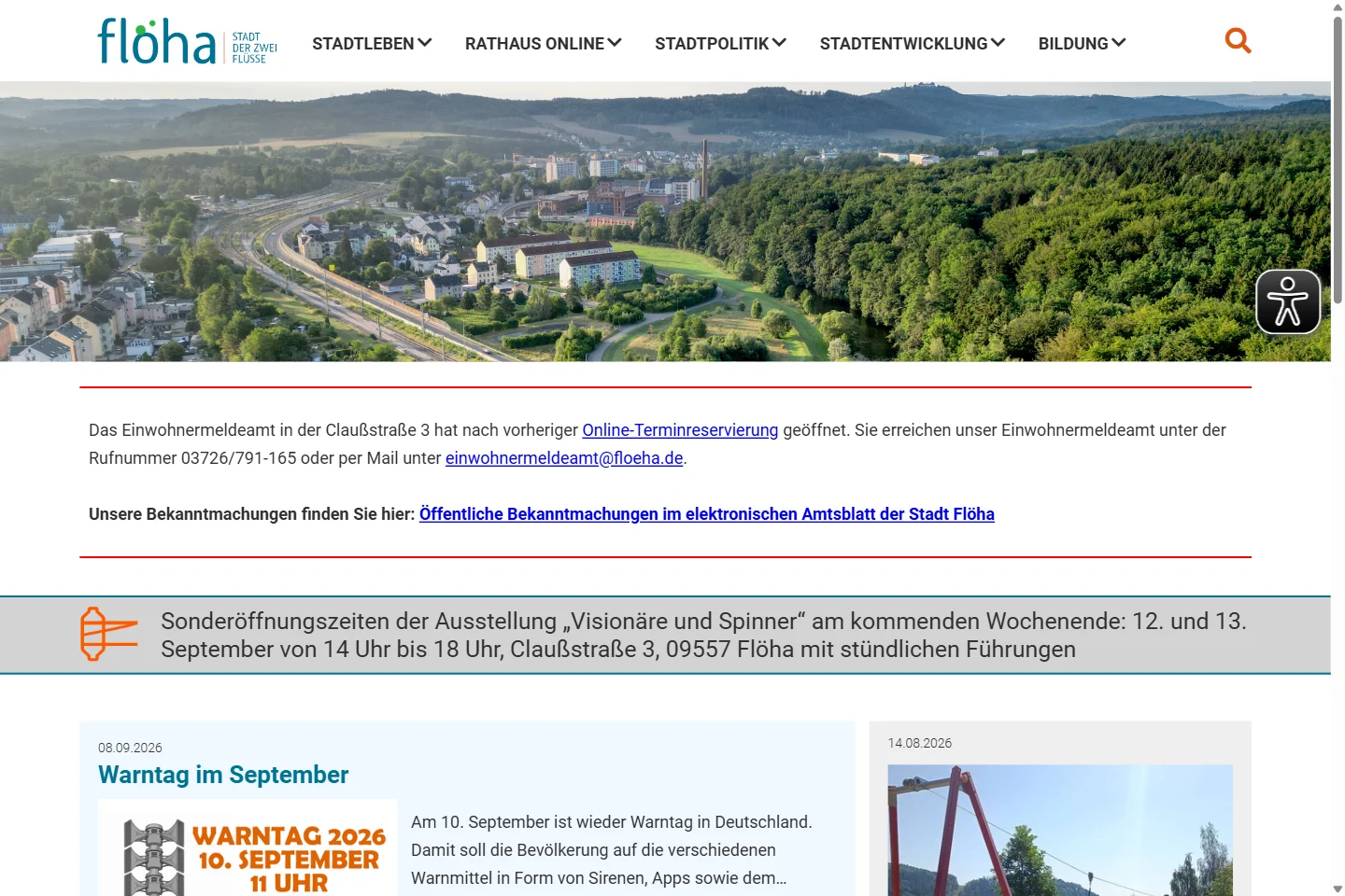 Website von Stadt Flöha