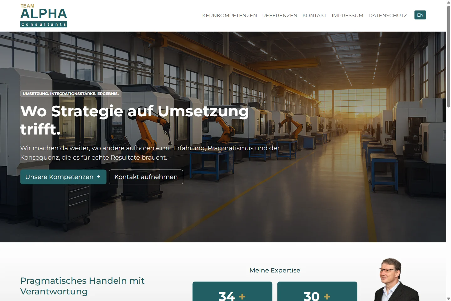 Website von TEAM ALPHA Consultants